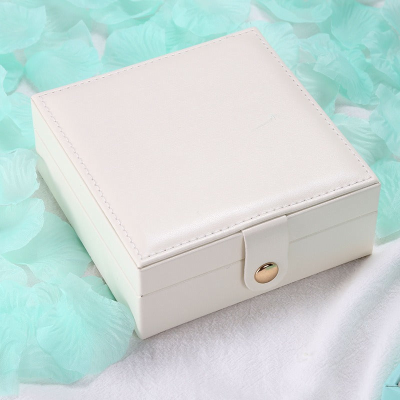 Single-Layer PU Simple Jewelry Storage Box Creative Portable Jewelry Box Earrings Ring Small Jewelry Box