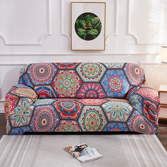 Bohemian style stretch all-inclusive sofa cover