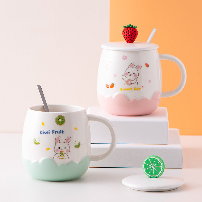 Creative Cute Embossed Ceramic Cup