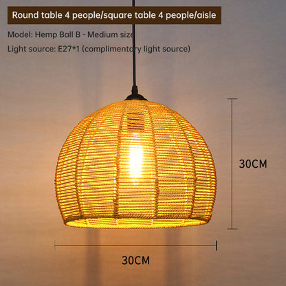 Chandelier, Household, Commercial, Hemp Rope Lamp