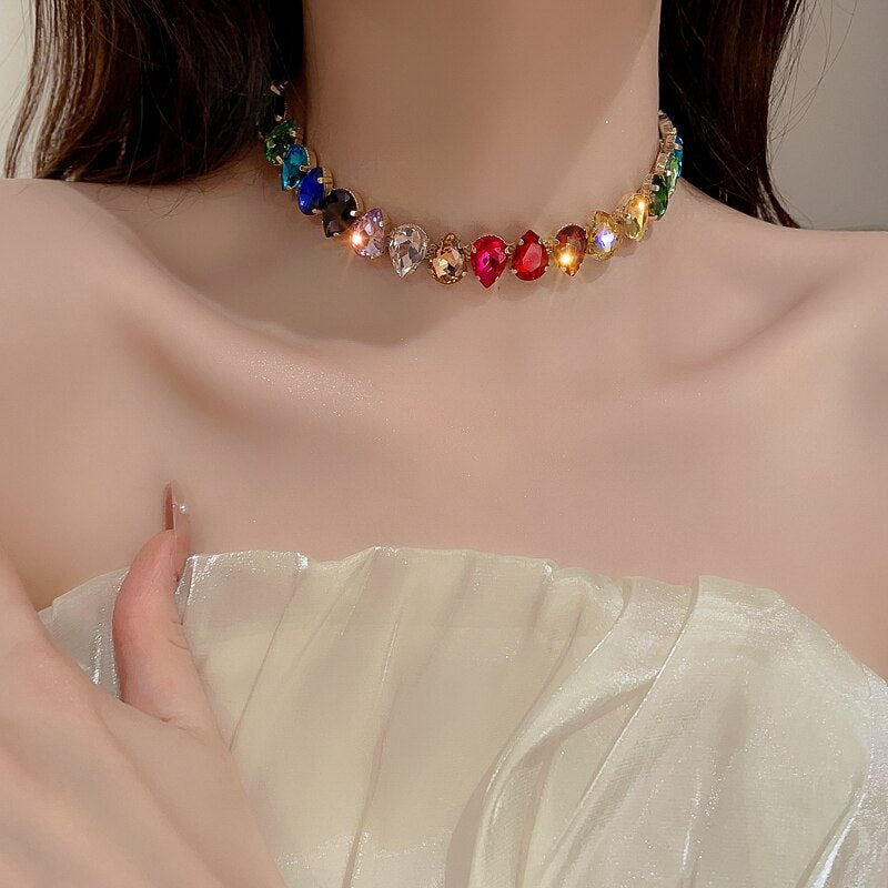 Colorful Rhinestone Crystal Necklace