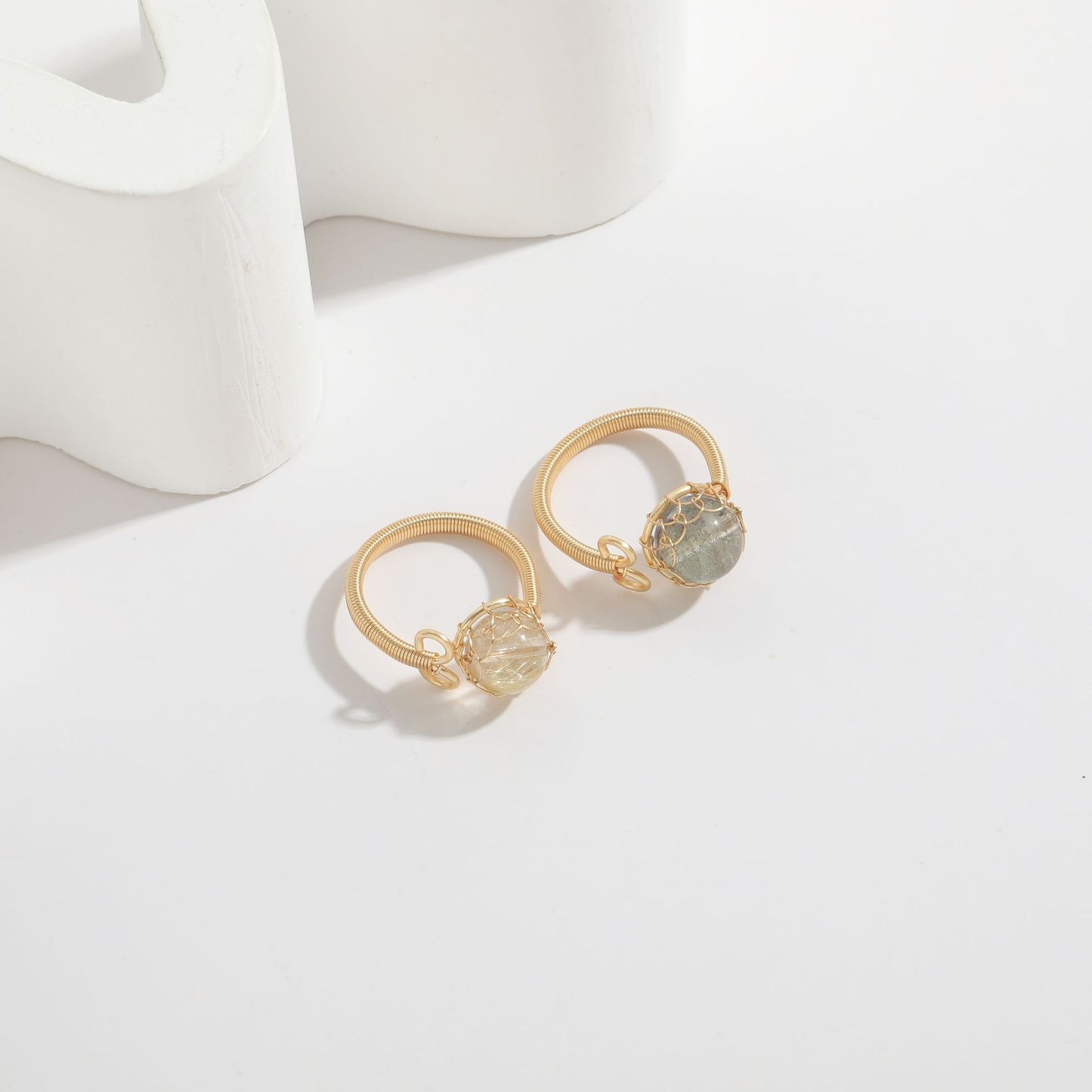 European and American Natural Stone Ring