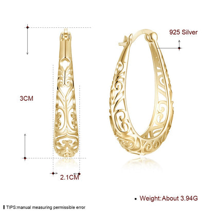 S925 Earring Antique Hollow out Sterling Silver Earring Jewelry