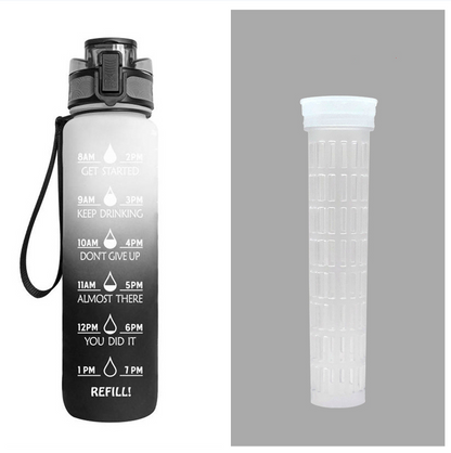 Tritan Water Bottle With Time Marker Bounce Cover Motivational Water Bottle