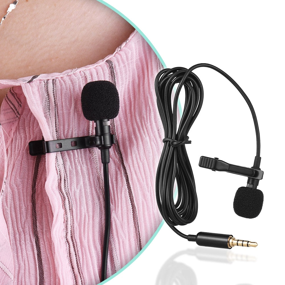 Andoer EY-510A Mini Portable Clip-on Lapel Lavalier Condenser Mic Wired Microphone