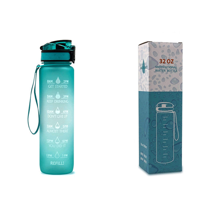 Tritan Water Bottle With Time Marker Bounce Cover Motivational Water Bottle