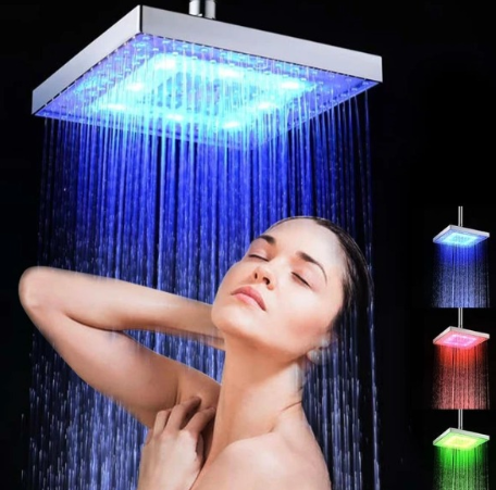 Luminous color changing shower head