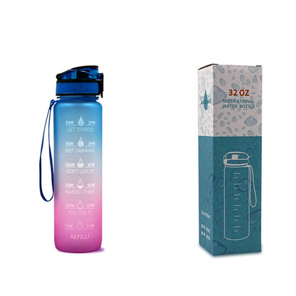 Tritan Water Bottle With Time Marker Bounce Cover Motivational Water Bottle