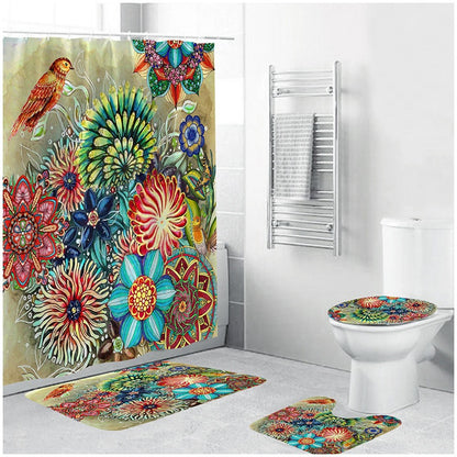 Bohemian Style 3D Digital Printing Polyester Waterproof and Mold Proof Shower