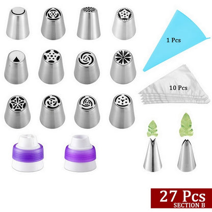 22pcs/Set Russian Tulip Icing Piping Nozzles Stainless Steel Flower