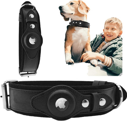 Genuine Leather Airtag Heavy Duty Dog Collar