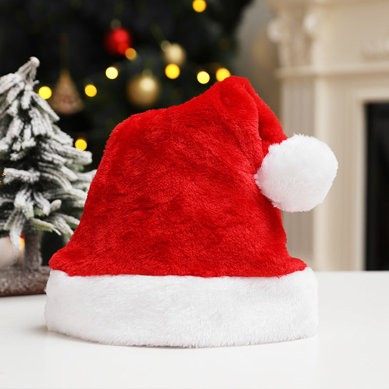 Christmas Goods Christmas Dense Velvet Short Plush Santa Hat