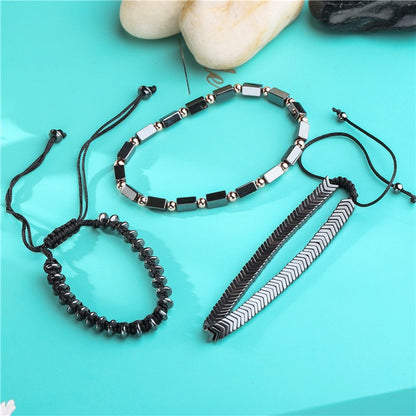 6mm Black Bile Magnet Beaded Skull Retro Fashion Bracelet Accessories