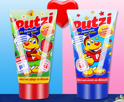 Putzi children's toothpaste 1-3-6 years old strawberry toothpaste baby can swallow toothpaste