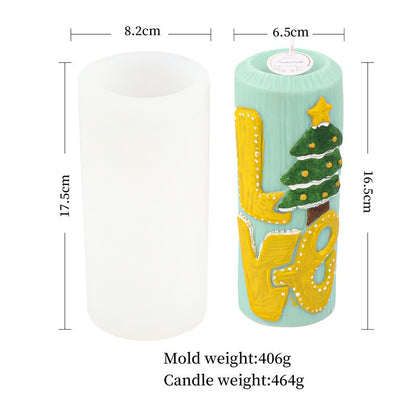 8 Nordic style Christmas Santa Claus pillar candle