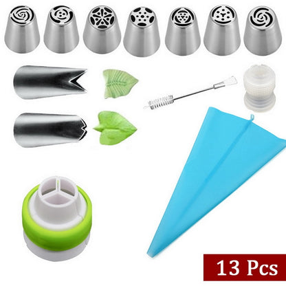 22pcs/Set Russian Tulip Icing Piping Nozzles Stainless Steel Flower