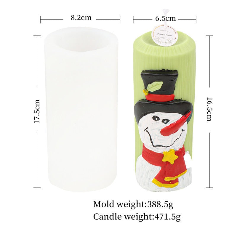 8 Nordic style Christmas Santa Claus pillar candle