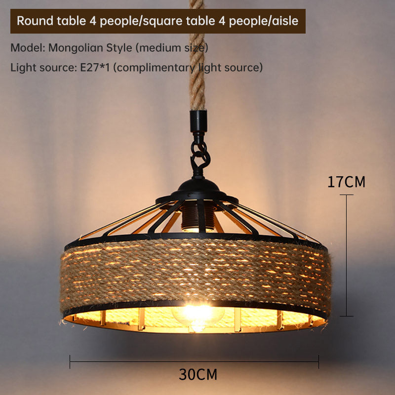 Chandelier, Household, Commercial, Hemp Rope Lamp