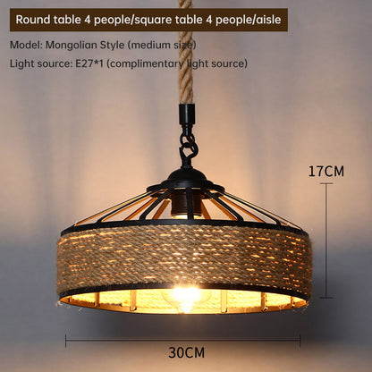 Chandelier, Household, Commercial, Hemp Rope Lamp