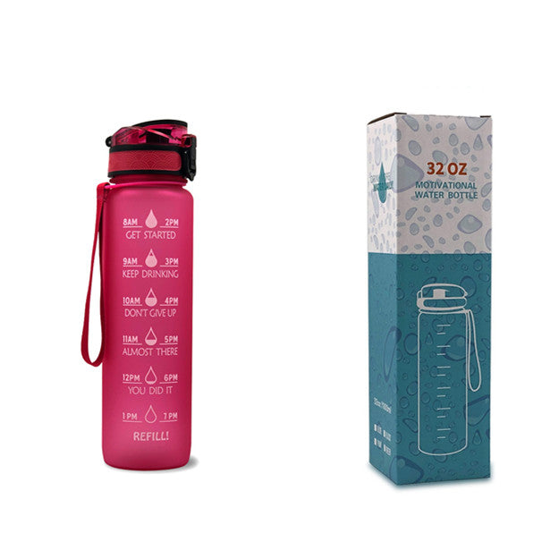 Tritan Water Bottle With Time Marker Bounce Cover Motivational Water Bottle