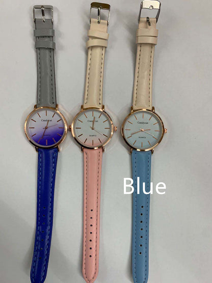 Women's Fashion Gradient Belt Quartz Watch Bracelet Set