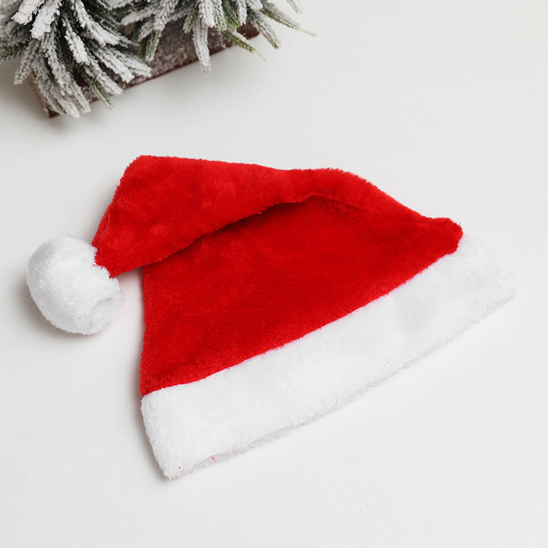 Christmas Goods Christmas Dense Velvet Short Plush Santa Hat