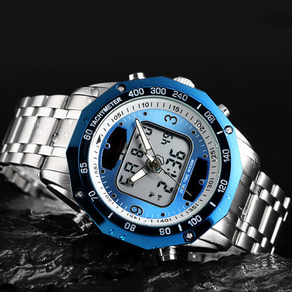 Men's Fashion Solar Multifunctional Steel Strap Watch