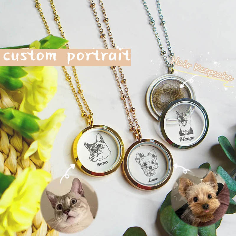 Come to print pet hair and ashes necklace