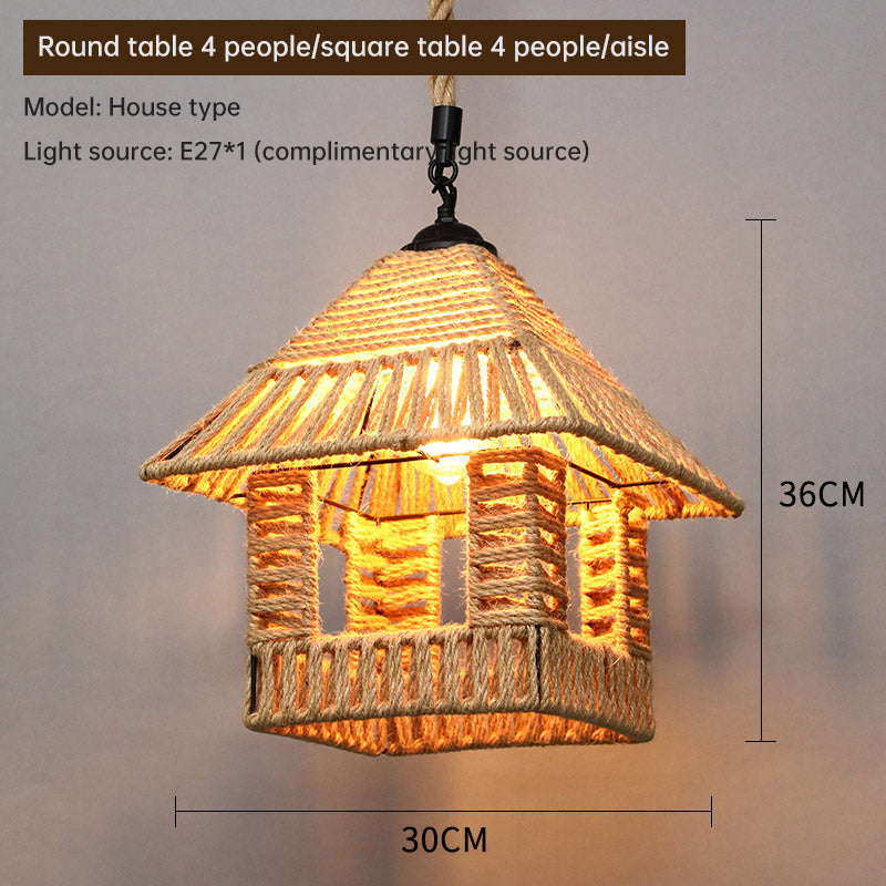 Chandelier, Household, Commercial, Hemp Rope Lamp