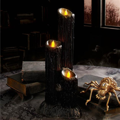 Halloween Candlestick Melting Candle Cluster Melting Black Lava Candle Holder