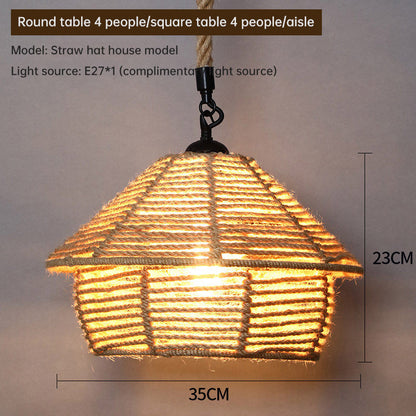 Chandelier, Household, Commercial, Hemp Rope Lamp