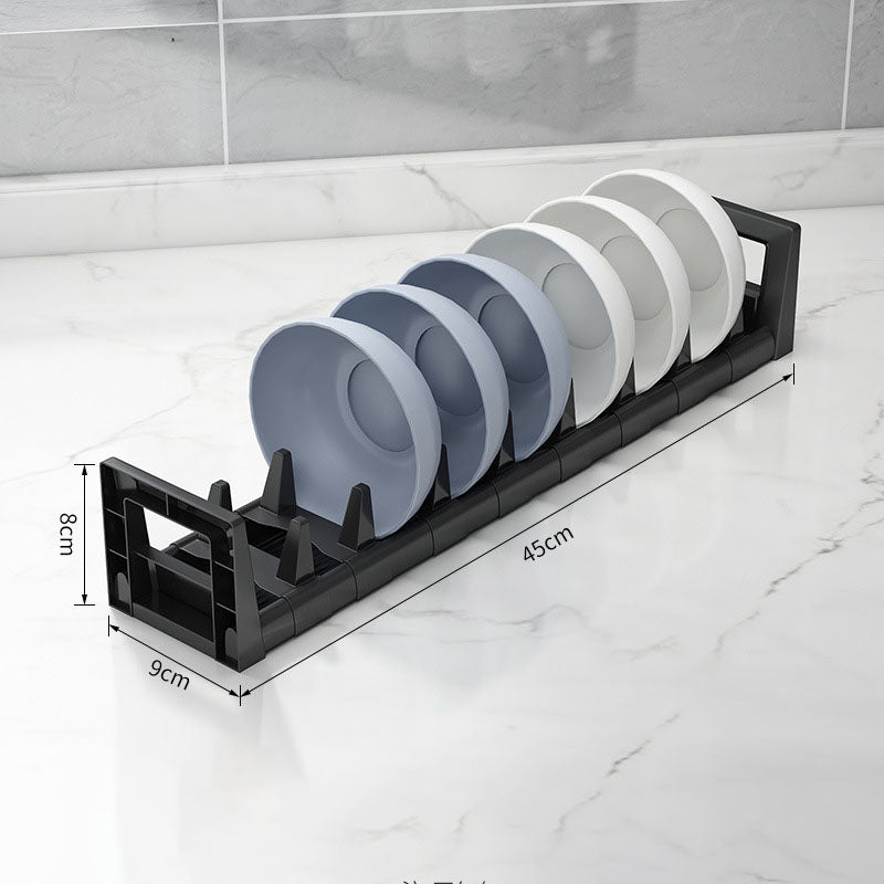 Space Aluminum Draining Dish Rack Cutlery Rack Drawer Dish Rack Nail Free Kitchen Supplies Storage Rack