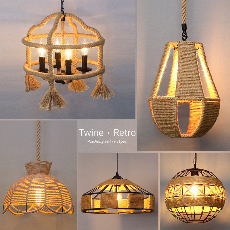 Chandelier, Household, Commercial, Hemp Rope Lamp