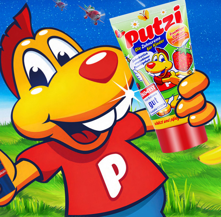 Putzi children's toothpaste 1-3-6 years old strawberry toothpaste baby can swallow toothpaste