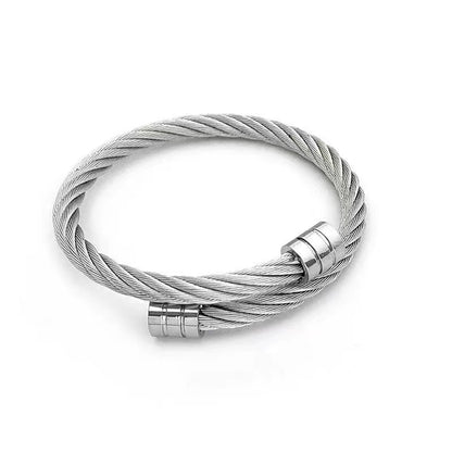 Titanium Steel Wire Bracelet Male Hip-Hop Punk Opening Elastic Jewelry Fashion