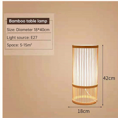 Japanese Zen Style Bamboo Woven Desk Lamp