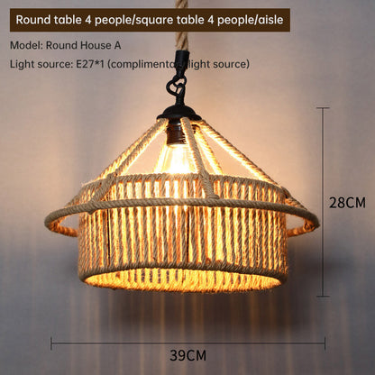 Chandelier, Household, Commercial, Hemp Rope Lamp