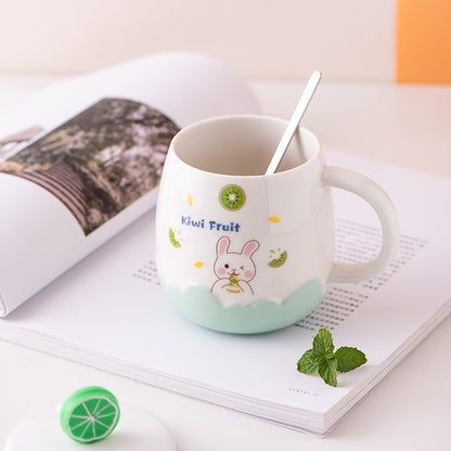 Creative Cute Embossed Ceramic Cup