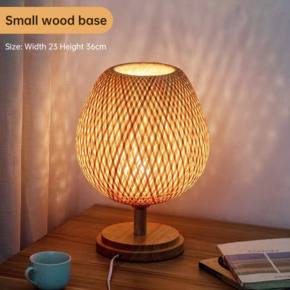 Japanese Zen Style Bamboo Woven Desk Lamp