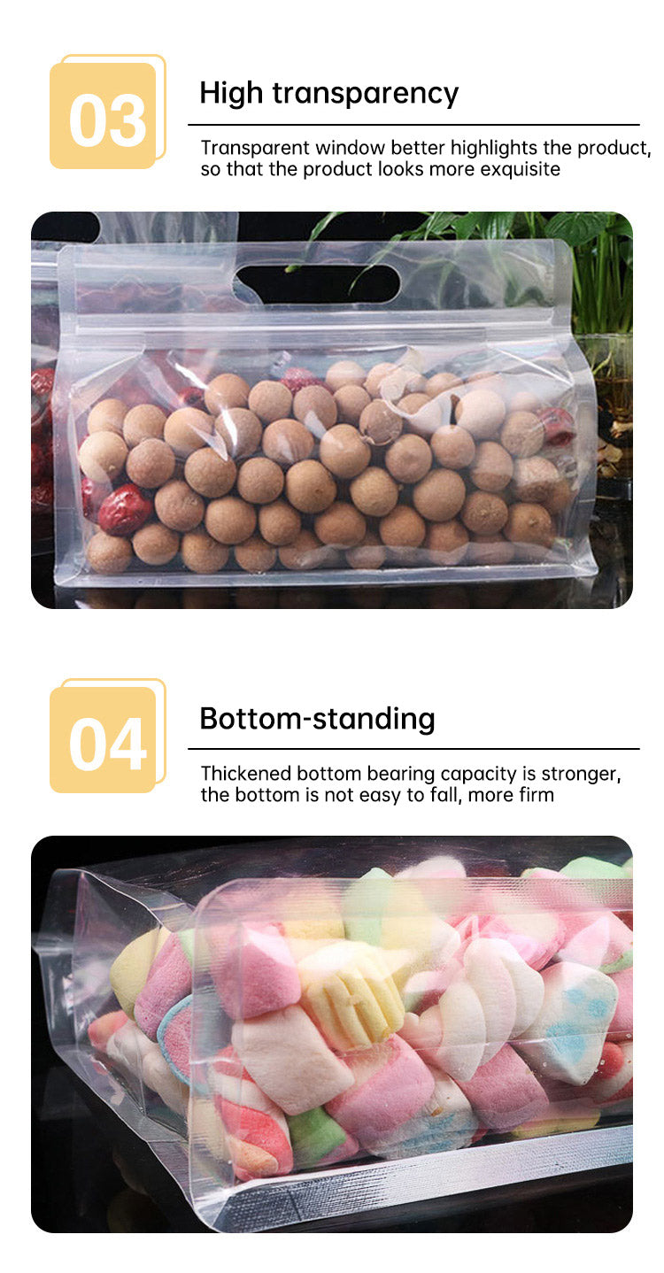 portable transparent octagonal sealed packaging bag