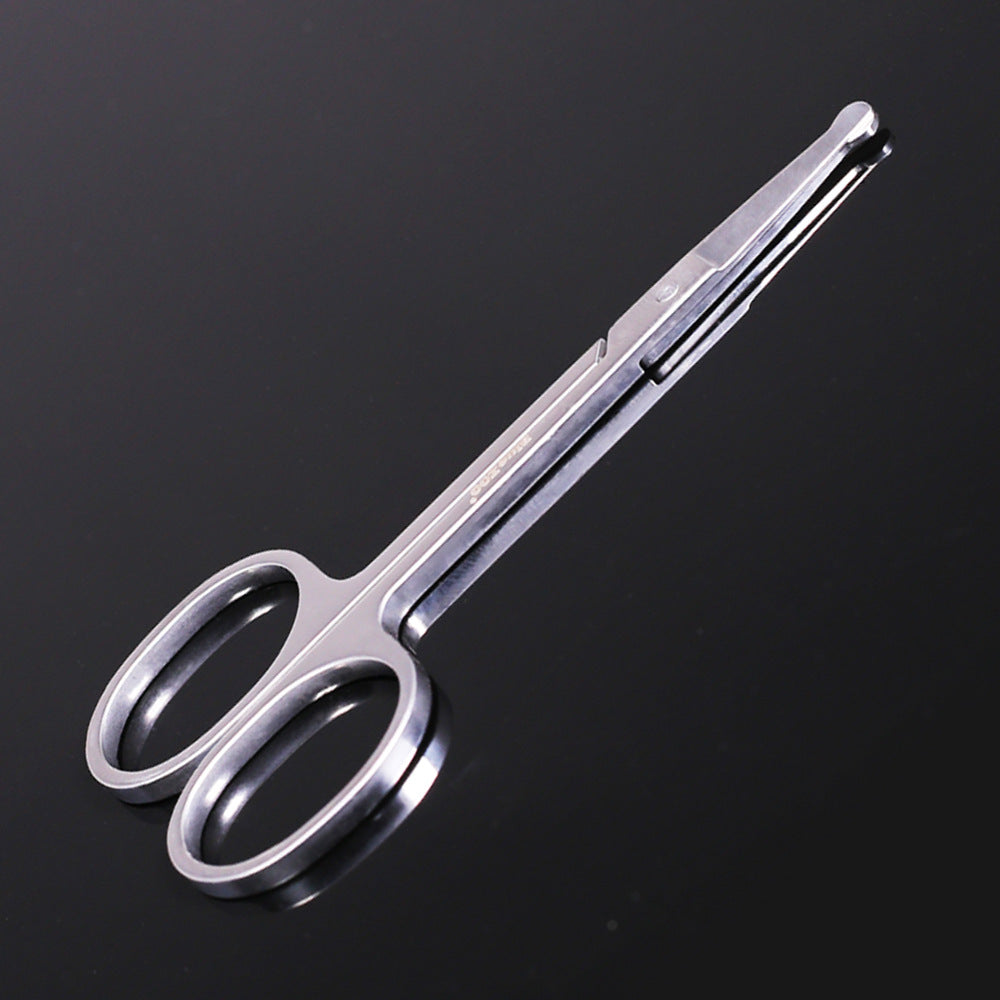 Silver Round Nose Nose Hair Trimmer 9cm Extra Facial Hair Beard Beard Eyebrows Stainless Steel Beauty Scissors