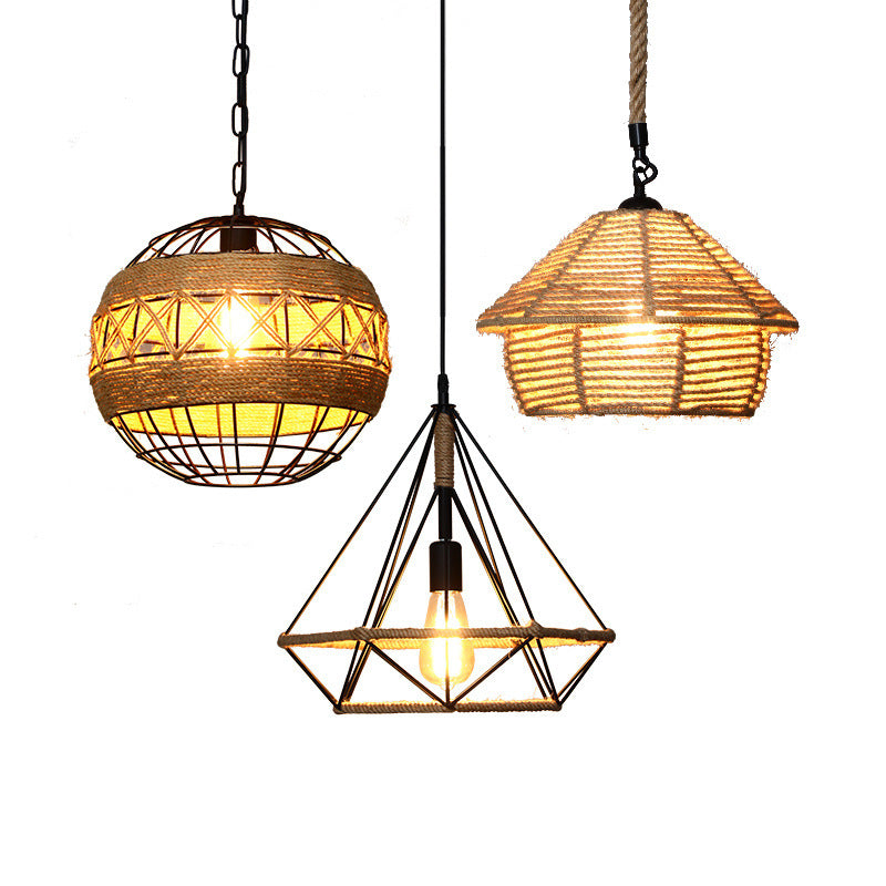 Chandelier, Household, Commercial, Hemp Rope Lamp