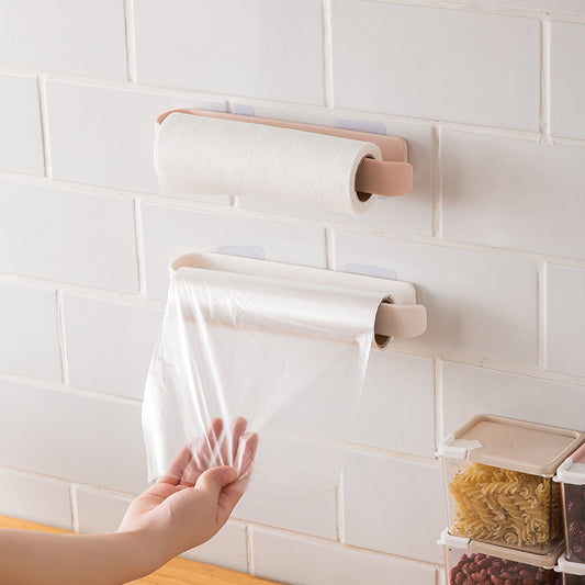 Self-Designed Multi-Functional Kitchen Shelf Punch-Free Towel Rag Cling Film Storage Rack Pot Lid Rack