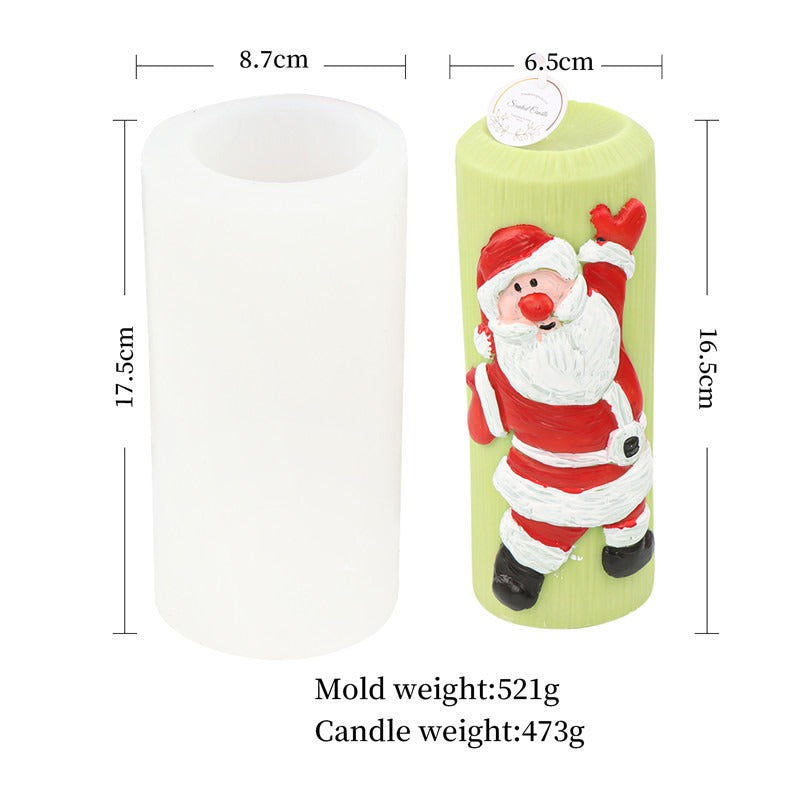 8 Nordic style Christmas Santa Claus pillar candle