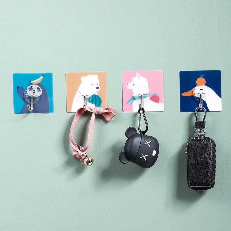 Cute Cartoon Hole-Free Wall Hanging Sticky Hook Seamless Key