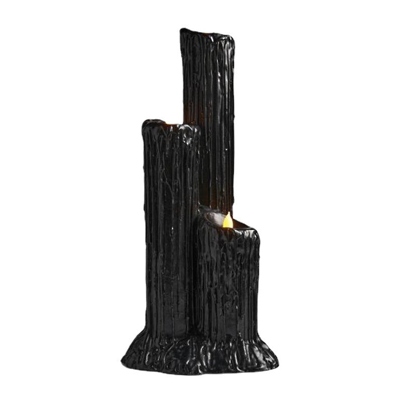 Halloween Candlestick Melting Candle Cluster Melting Black Lava Candle Holder