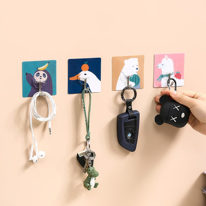 Cute Cartoon Hole-Free Wall Hanging Sticky Hook Seamless Key