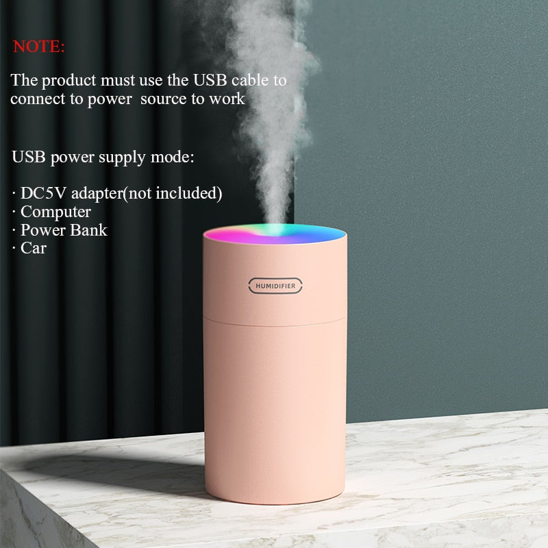 USB air Humidifier Colorful Cup Mini Aroma Water Diffuser LED Light Ultrasonic Cool Mist Maker Fogger Car Aroma Humidificador