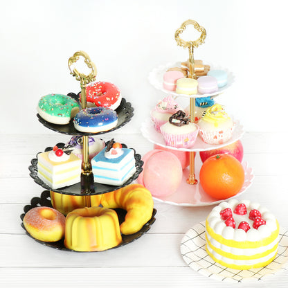 Household Three Layer European Style Plastic Fruit Plate