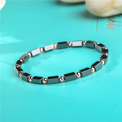 6mm Black Bile Magnet Beaded Skull Retro Fashion Bracelet Accessories